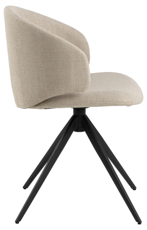 Ella dining chair Seat beige Basel 24 Base steel matt black