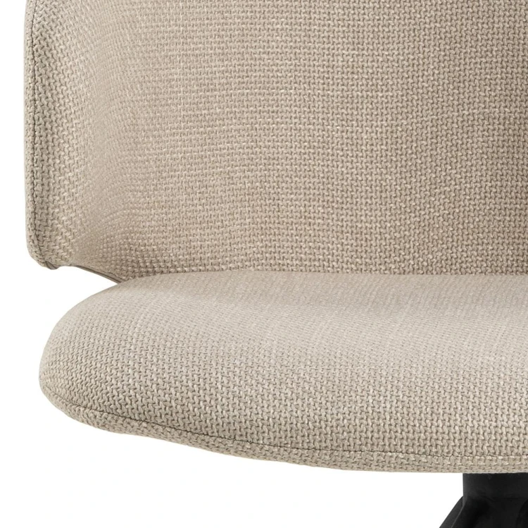 Ella dining chair Seat beige Basel 24 Base steel matt black