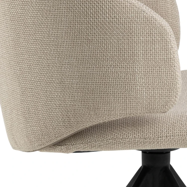 Ella dining chair Seat beige Basel 24 Base steel matt black