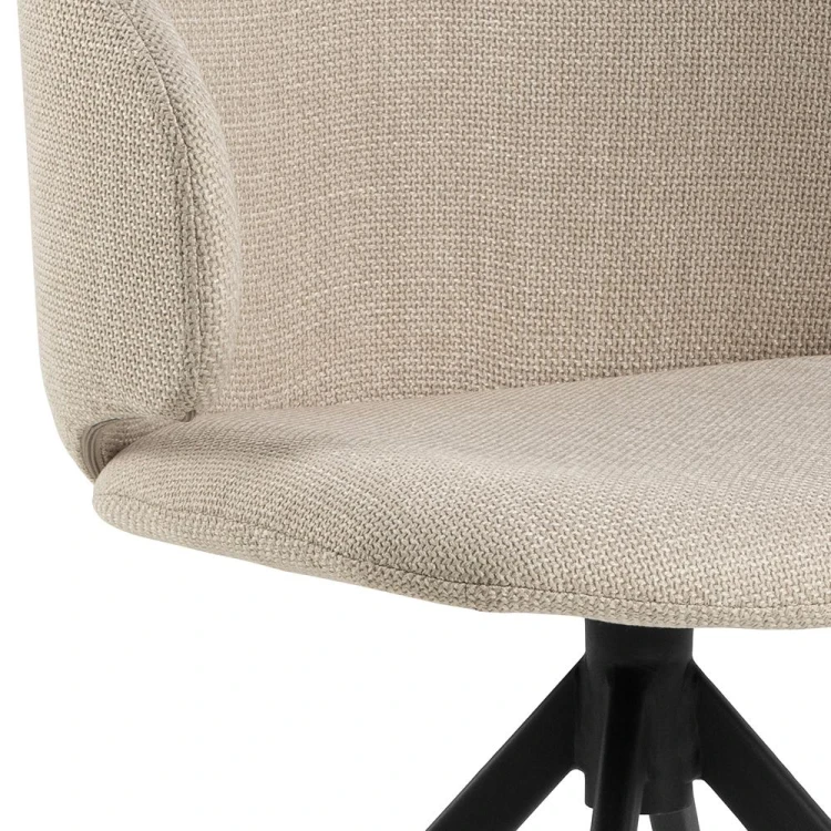 Ella dining chair Seat beige Basel 24 Base steel matt black