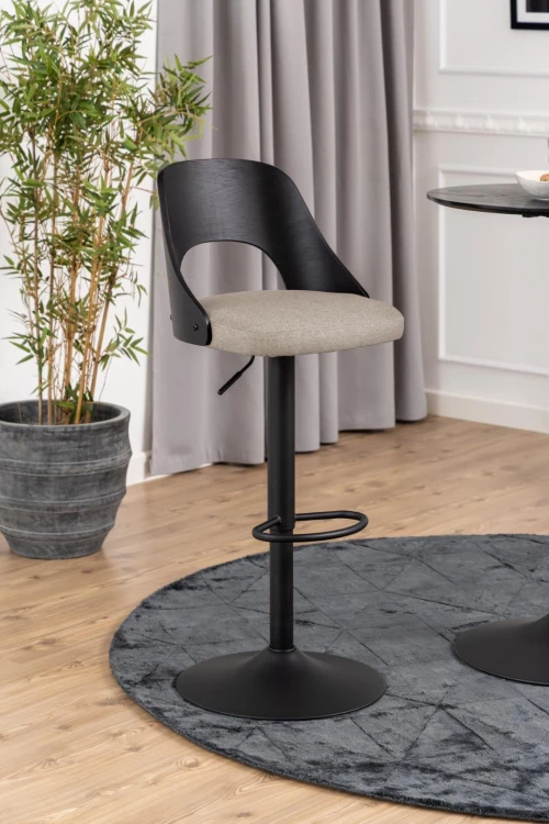 Lucy bar stool Seat sand Malmo 8 Base steel matt black 2-Pack