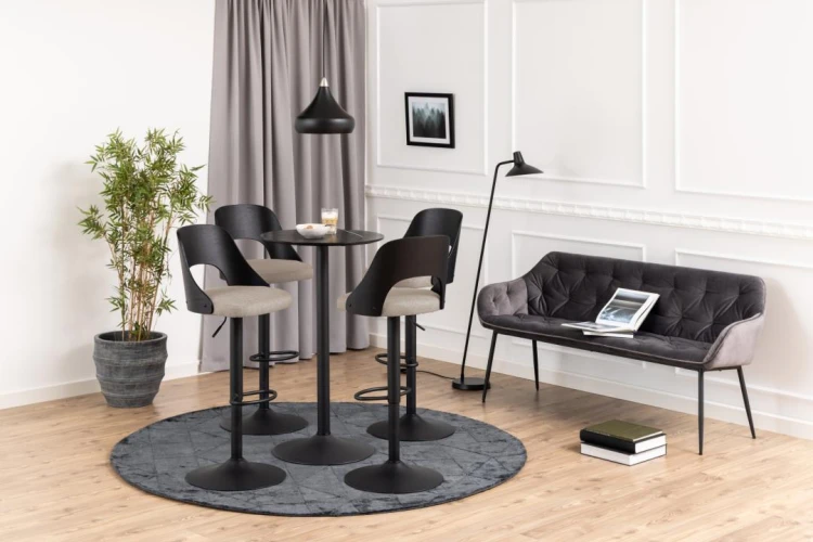 Lucy bar stool Seat sand Malmo 8 Base steel matt black 2-Pack