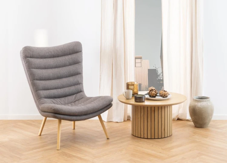 Yale coffee table Top melamine matt wildoak Base melamine matt wildoak Ø80x42 cm