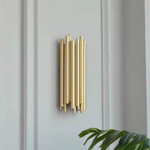 Lampa ścienna TUBO złota