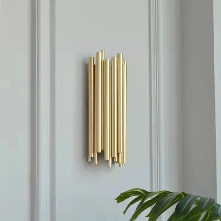 Lampa ścienna TUBO złota