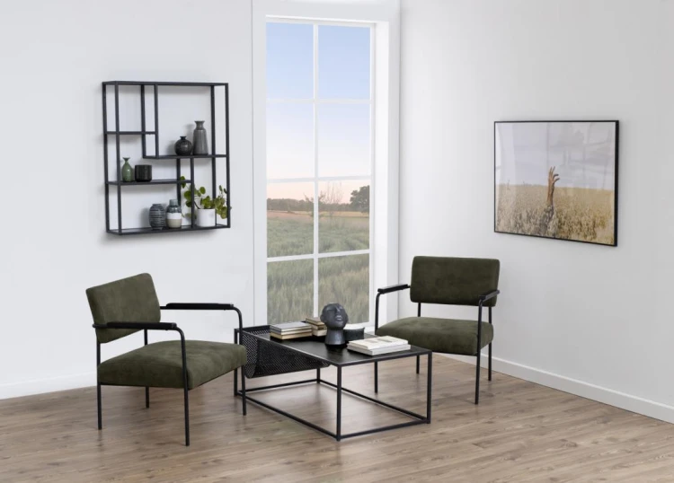 Regał wiszący Seaford czarny 75x20x91 cm