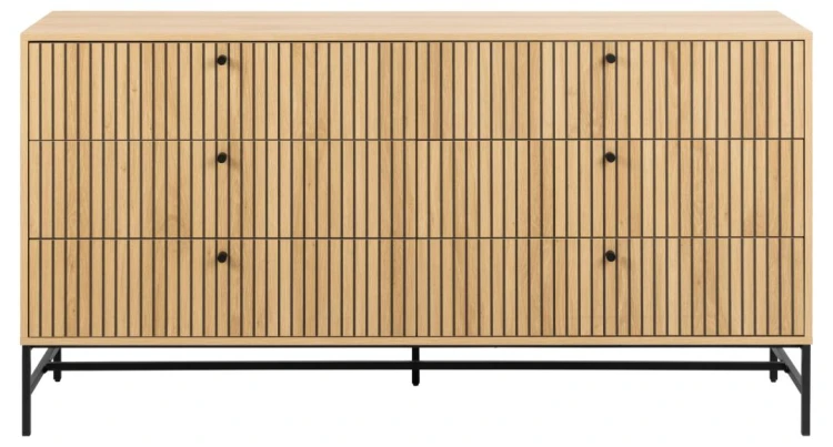 Komoda Albany 6 szuflad dąb 157,9x40x80,4 cm