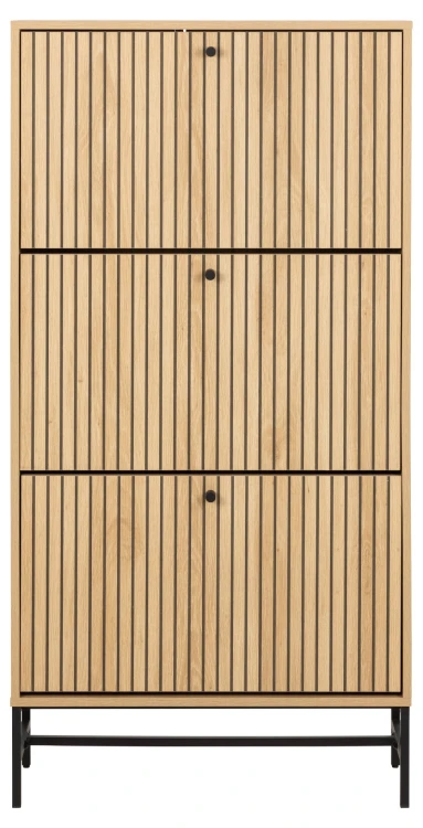 Szafka na buty 3 drzwiowa Albany dąb 71x25x140 cm