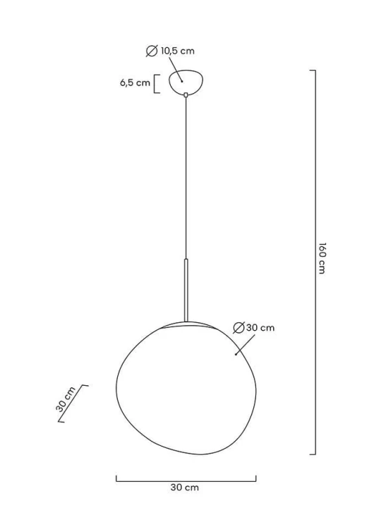 Lampa wisząca FUSION 30 miedziana - akryl