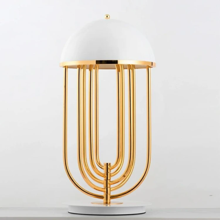 Lampa stołowa BOTTEGA złota - biała