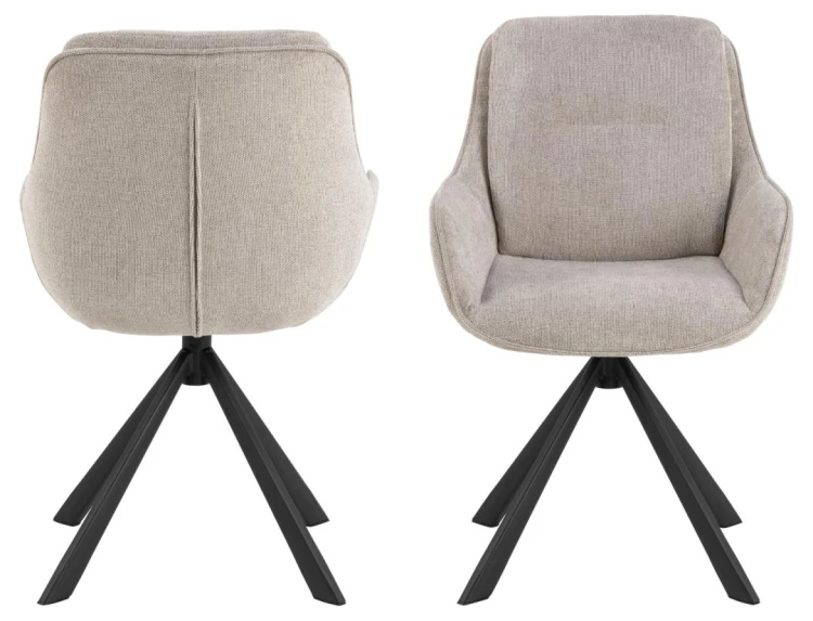 Krzesło tapicerowane Carrie piaskowe obrotowe