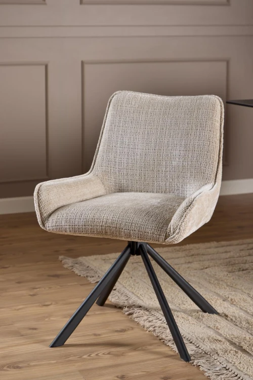 Krzesło tapicerowane Eddie Juto 4 beżowe obrotowe