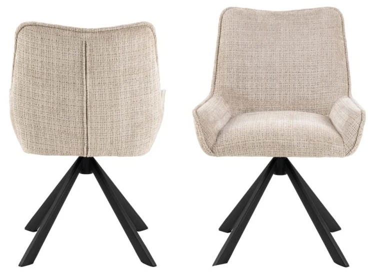 Krzesło tapicerowane Eddie Juto 4 beżowe obrotowe