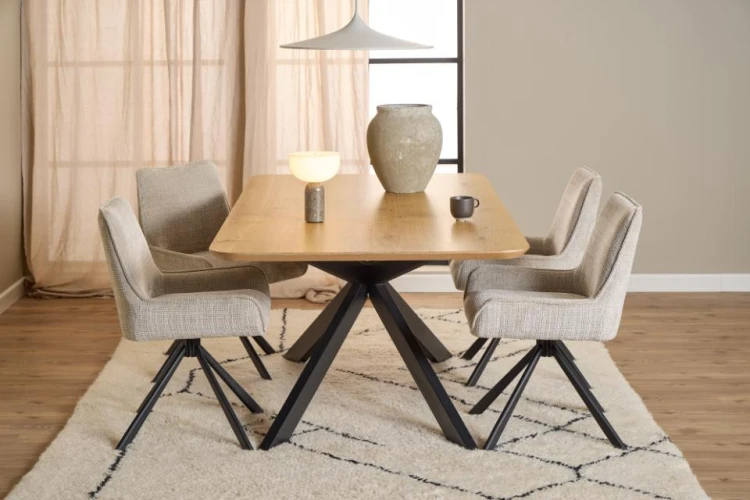 Krzesło tapicerowane Eddie Juto 4 beżowe obrotowe