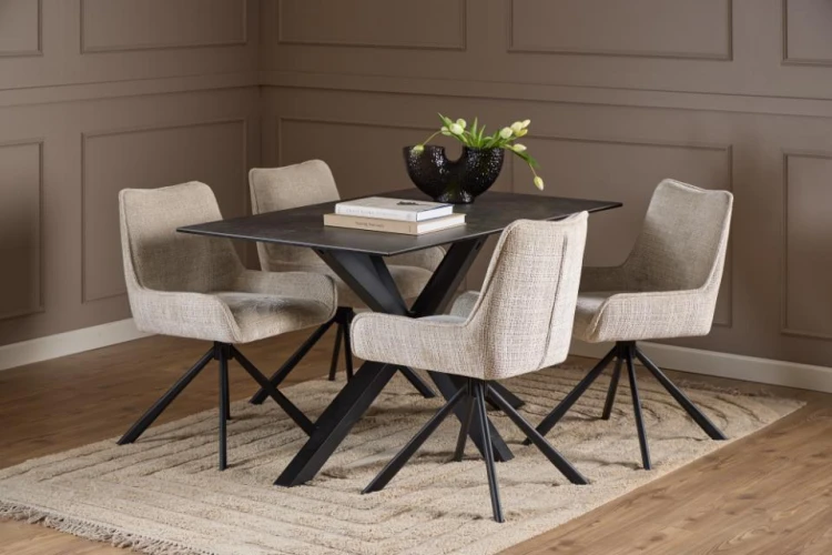 Krzesło tapicerowane Eddie Juto 4 beżowe obrotowe