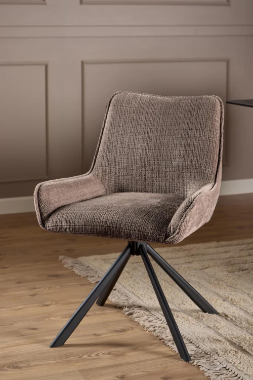 Krzesło tapicerowane Eddie Juto 24 brązowe obrotowe