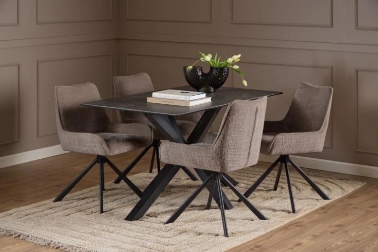 Krzesło tapicerowane Eddie Juto 24 brązowe obrotowe