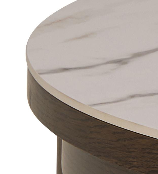 Stolik kawowy Southampton blat ceramiczny Talvera wędzony dąb Ø90