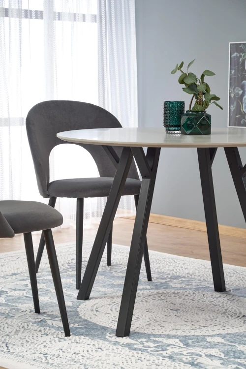 Stół BALROG okrągły jasny popiel 100