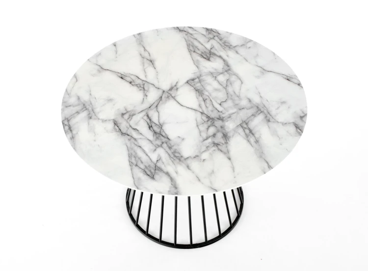 Stół BRODWAY okrągły 110 biały marmur