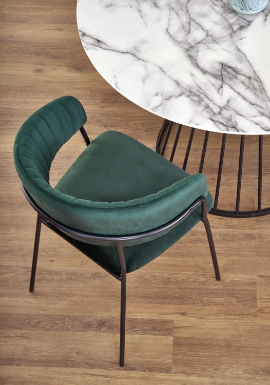 Stół BRODWAY okrągły 110 biały marmur