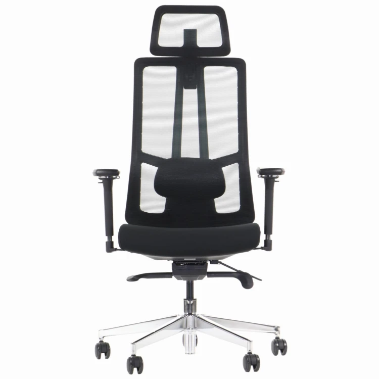 Fotel ergonomiczny AKCENT PLUS czarny mechanizm samoważący podłokietniki 4D