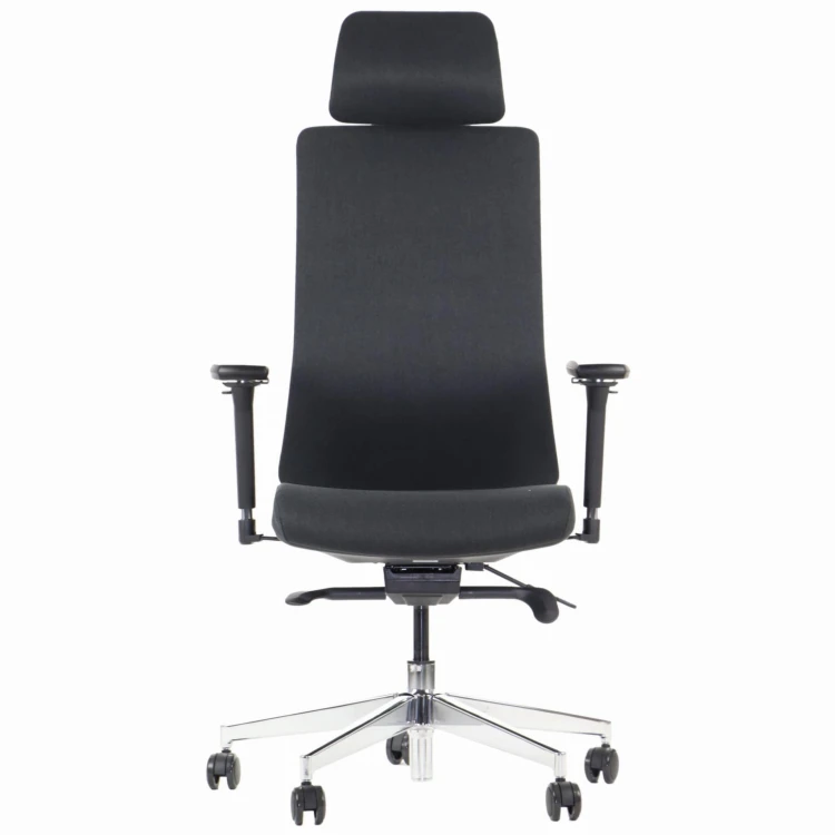 Fotel ergonomiczny AKCENT/F PLUS czarny mechanizm samoważący podłokietniki 4D