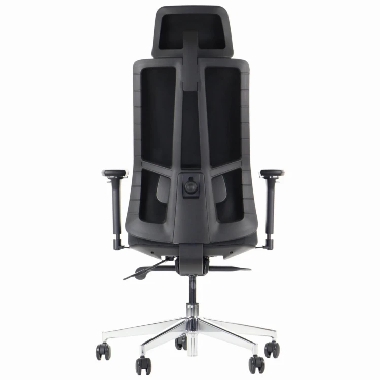 Fotel ergonomiczny AKCENT/F PLUS czarny mechanizm samoważący podłokietniki 4D