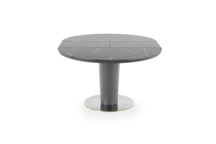 Stół rozkładany RICARDO okrągły popielaty marmur 120 - 160 cm