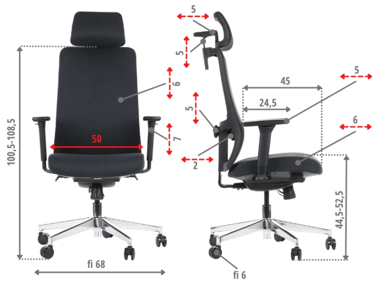 Fotel ergonomiczny XELO tkanina
