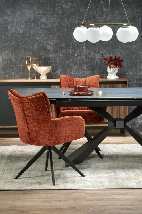 Stół rozkładany LUCIANO niebieski marmur 180 - 230 cm