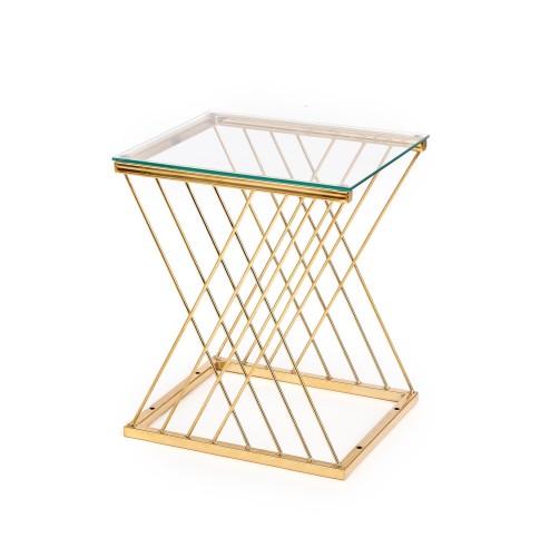Stolik kawowy NANCY złoty - transparentny 45 cm