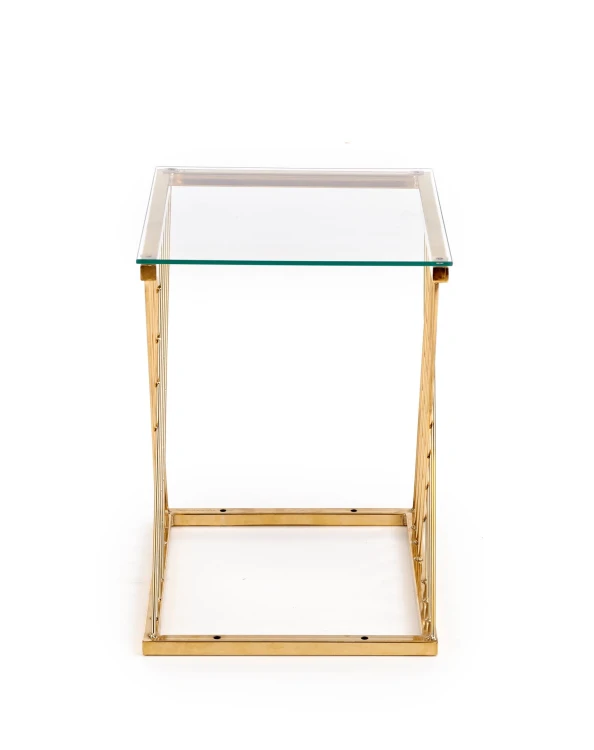 Stolik kawowy NANCY złoty - transparentny 45 cm