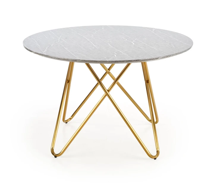 Stół okrągły BONELLO popielaty marmur 120 cm