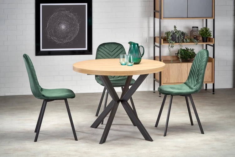 Stół rozkładany PERONI dąb złoty - czarny 100 - 250 cm