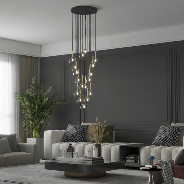 Lampa wisząca NILOS BLACK GOLD 17
