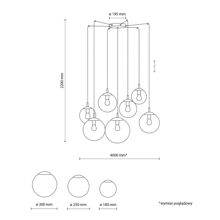 Lampa wisząca ESME GRAPHITE 7