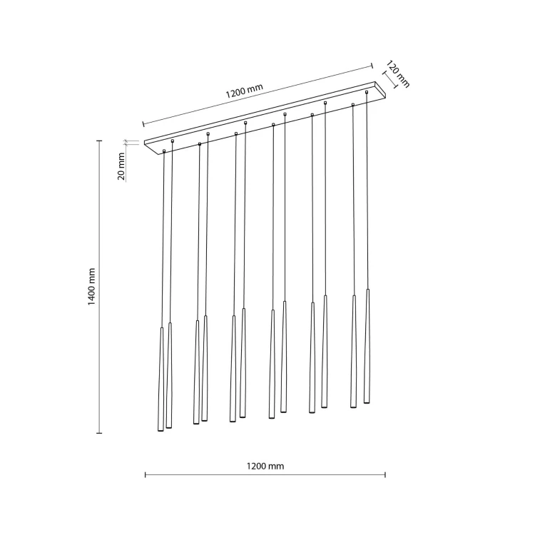 Lampa wisząca PIANO BLACK 12