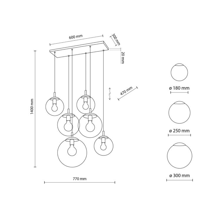 Lampa wisząca ESME GRAPHITE 6