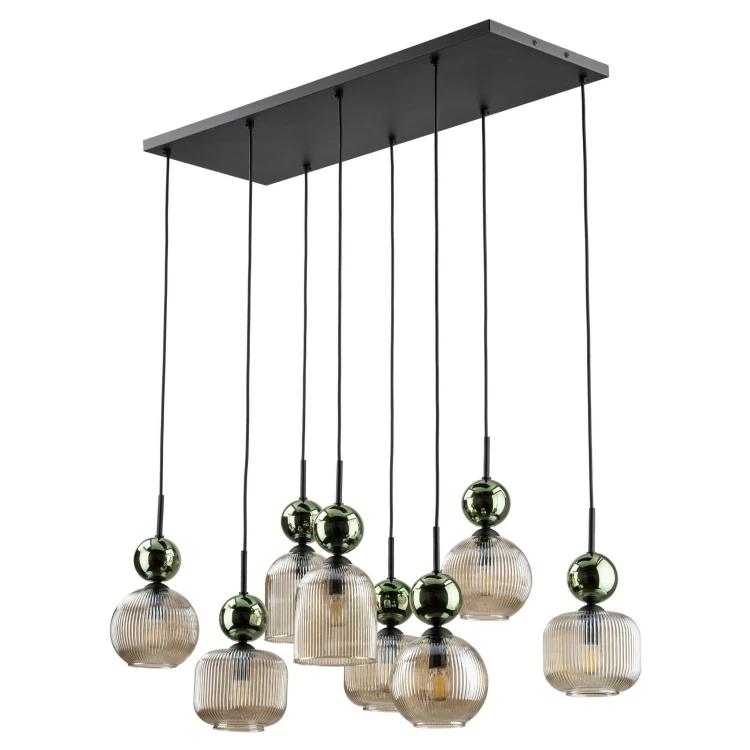 Lampa wisząca SOPHIA GREEN COGNAC 8XE14