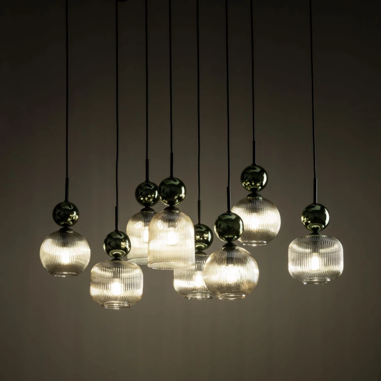 Lampa wisząca SOPHIA GREEN COGNAC 8XE14
