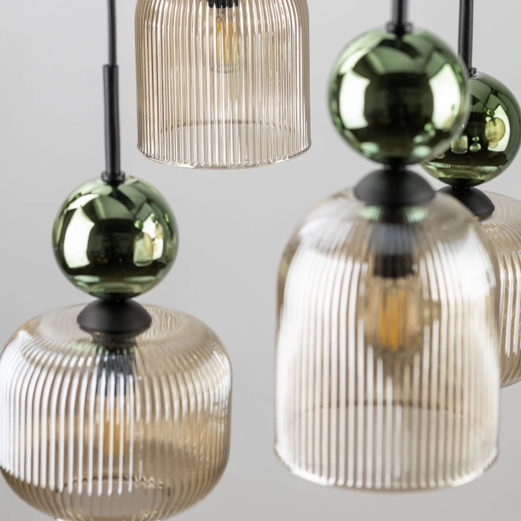 Lampa wisząca SOPHIA GREEN COGNAC 8XE14