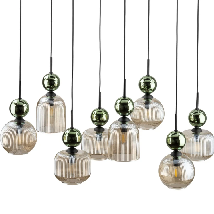 Lampa wisząca SOPHIA GREEN COGNAC 8XE14