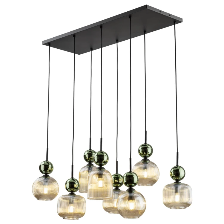 Lampa wisząca SOPHIA GREEN COGNAC 8XE14