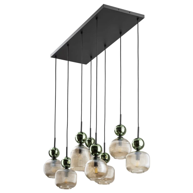 Lampa wisząca SOPHIA GREEN COGNAC 8XE14