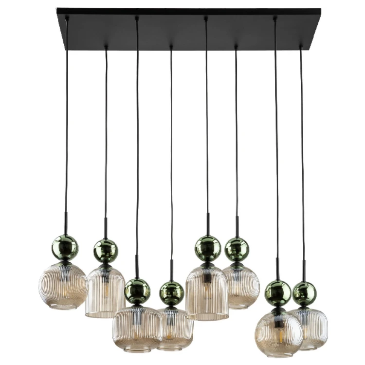 Lampa wisząca SOPHIA GREEN COGNAC 8XE14