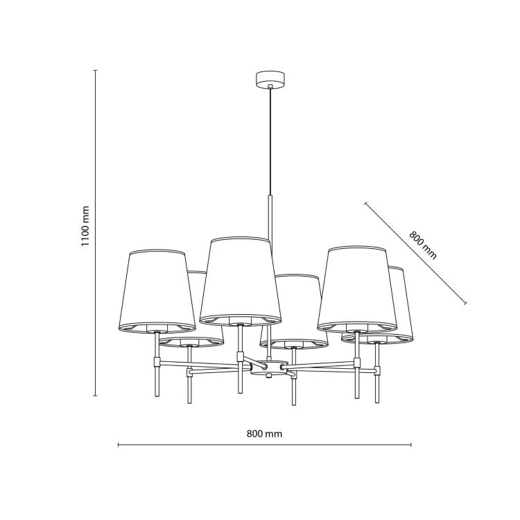 Lampa wisząca ELIZABETH SABIA 6XE27