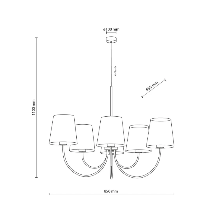 Lampa wisząca CANDI SABIA 6XE27