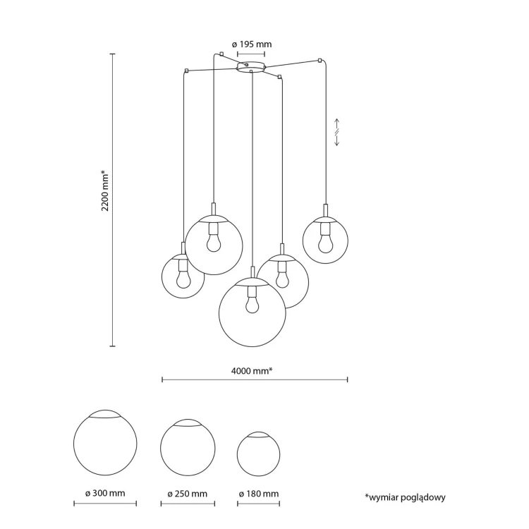 Lampa wisząca ESME GRAPHITE 5