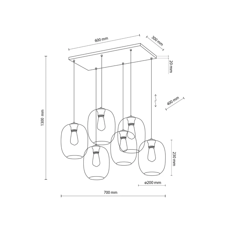 Lampa wisząca ELIO MIX 6